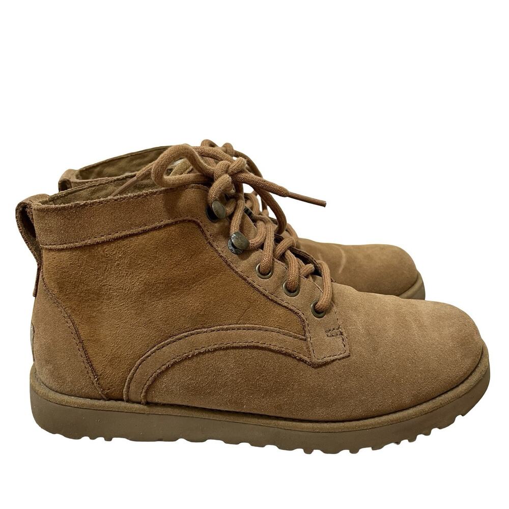 UGG Womens Bethany Shearling Lace Up Ankle‎ Boots US 6 EU 37 Tan Cozy Travel